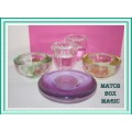 GROUPING OF 5 COLOURFUL HEAVY GLASS CANDLE HOLDERS IN MURANO STYLE  BID IS FOR ALL