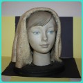 BEAUTIFUL BUST OF A WOMAN WITH HER HEAD COVERED BY A SHAWL SHE HAS SUCH A SERENE LOOK VINTAGE ITEM