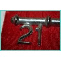 VINTAGE METAL 21 BIRTHDAY KEY ON RED BACK GROUND CAN BE REMOVED