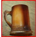 VINTAGE MILK GLASS BEER MUG THERE IS A MAN WHO NEVER DRINKS