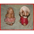 PAIR OF PENDELFIN HAND PAINTED STONECRAFT BUNNY RABBITS VERY COLLECTIBLE