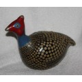 LOVELY HAND PAINTED  POTTERY GUINEA FOWL (R) PERFECT FOR A PATIO GARDEN