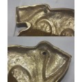 BRASS DOG WALL PLAQUE TO CUTE