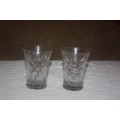 PAIR OF CUT CRYSTAL DRINKING GLASSES GOOD CONDITION
