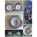 Pair of Copeland spodes Italian England egg cups blue and white(D)