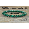 10 mm beads. Malachite bracelet 100% genuine.18 cm High polished. Attract abundance.Crystal stone.