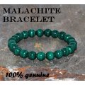 @ 10mm beads,Malachite bracelet 20cm length 100% Genuine crystal.High gloss polished.Feng-Shui,Reiki