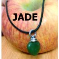 100% Genuine Jade heart pandant with rope.silver plated. Attract money. Feng-Shui, Reiki healing.