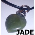 100% Genuine Jade heart pandant with rope.silver plated. Attract money. Feng-Shui, Reiki healing.
