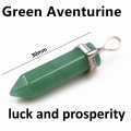 #1 Genuine aventurine hexagon stick pendant.Attracts good luck and prosperity Feng Shui,Reiki healin