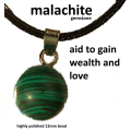#12mm Genuine malachite gemstone bead. Attracts wealth and love to wearer. Feng Shui,Reiki healing
