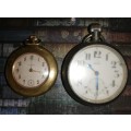 TWO VINTAGE POCKET WATCHES UNTESTED ONE SMALL AND ONE BIG