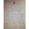WORLD WAR LETTER FROM BUCKINGHAM PALACE AND PHOTOS