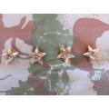 SADF - Brass type step-out rank stars - Original (set of 4)