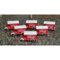 6 x Vintage Coca-Cola Spanish Toy Trucks (sold together as one lot)