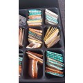 Large box of assorted watch glasses excl box
