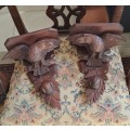 A rear pair of American neoclassical hand carved war eagle sconce/shelf ca 1880-1900 REDUCED