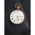 Swiss 14k chrono-adjustment swan neck pocket watch