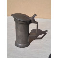 Very old N&C pewter decilitre measuring jug with lid