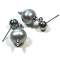 Atenea handmade Silver grey freshwater pearl earrings on stainless steel studs