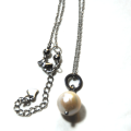 Atenea Add a Dangle handmade natural white freshwater pearl pendant on stainless steel ring
