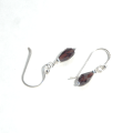 Atenea handmade tiny natural Garnet drop earrings on sterling silver