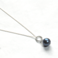 Atenea 925 Add a Dangle handmade 9mm AAA Blue freshwater Pearl pendant on sterling silver