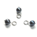Atenea 925 Add a Dangle handmade 9mm AAA Blue freshwater Pearl pendant on sterling silver