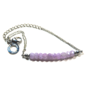 Atenea handmade Faceted Amethyst micro bracelet with stainless steel spacers, chain & clasp