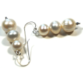 Atenea handmade White freshwater pearl earings on 925 sterling silver - pearls 8mm - 12mm