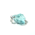 Atenea 925 Add a Dangle natural raw Aquamarine quartz nugget gemstone pendant on sterling silver
