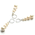 Atenea handmade White freshwater pearl pendant on 925 sterling silver - pearls 6mm - 12mm