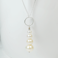 Atenea handmade White freshwater pearl pendant on 925 sterling silver - pearls 6mm - 12mm