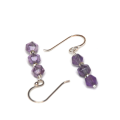 Atenea handmade Amethyst earrings on 925 sterling silver ear wire