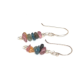 Atenea handmade tiny natural Tourmaline chips earrings on sterling silver