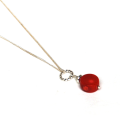Atenea 925 Add a Dangle handmade natural red Coral coin gemstone pendant on 925 sterling silver