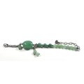 Natural Aventurine graduated bracelet with nugget on stainless steel