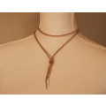 Faux Suede wrap choker necklace with stainless steel bar ends - different lengths available