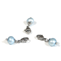 Blue 5-6mm freshwater pearl dangle charm pendant - on clasp or large hole slider