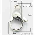 Stainless Steel Lobster Claw Clasps, 304 stainless steel, 9x6mm