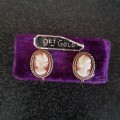 Cameo 9ct Gold screw back earrings