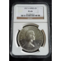 *** 1957 - SA UNION 5 SHILLINGS PROOF-LIKE - NGC GRADED PL65 - ONLY 1600 MINTED ***