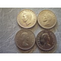 South African 5 Shillings 1951 1952 1953 and 1954.