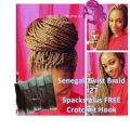 5 pks 950g Senegal Braid Crotchet Hair FREE crotchet hook#27//36"/92cm//same day