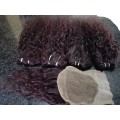 Brazilian 4bundle xClosure lot  Afro Wavy Hair Weaves Extensions//same day dispatch