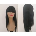 Wig with Bangs Long Black Straight adjustable wig straps same day dispatch