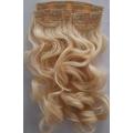 Clip in Hair Extensions Curly 62cm length 3 piece set,Blonde //Same day processing