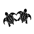 Wall Art Vinyl Sticker  - Turtle  Love