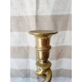 Vintage Large Twisted Solid Heavy Brass Candle Holders