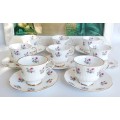 Vintage Elizabethan Fine Bone China Teacup & Saucer with Cake Plates Set  Made In England